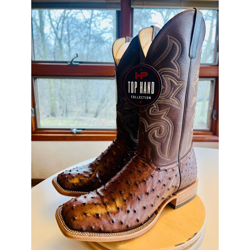 HORSE POWER Cowboy Boots TOP HAND KANGO TOBACCO FQ OSTRICH - HP8001 Mens 12 D